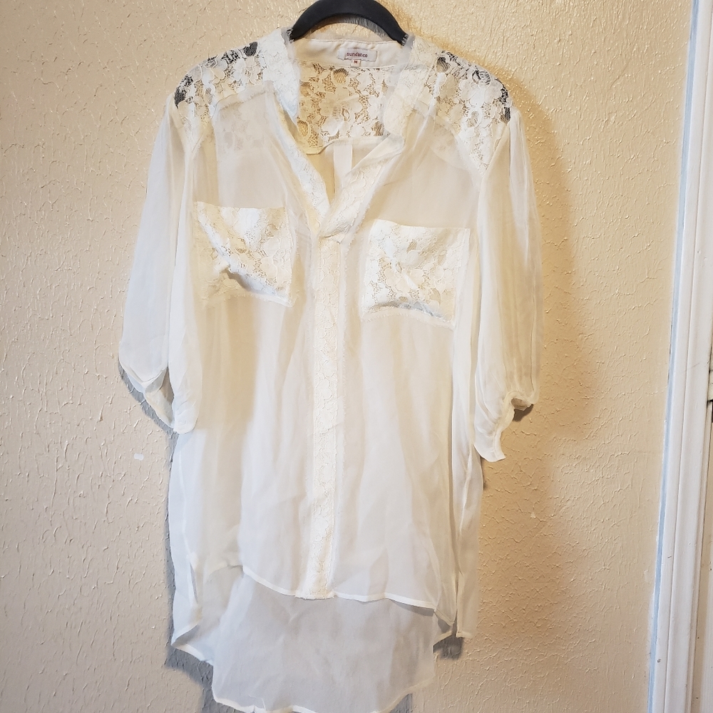 Sundance Lace Silk Tunic Size Medium